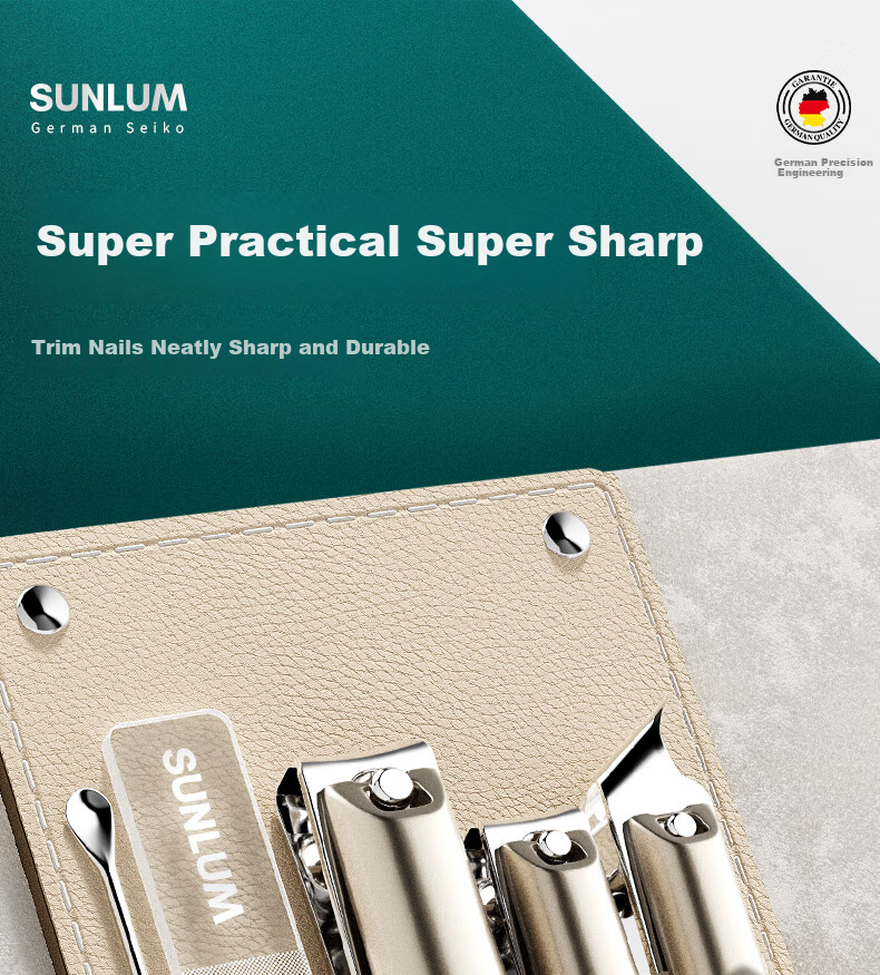 Набор SUNLUM из 5 предметов для маникюра, оригинальные скошенные лезвия, портативный для домашнего использования, немецкое качество