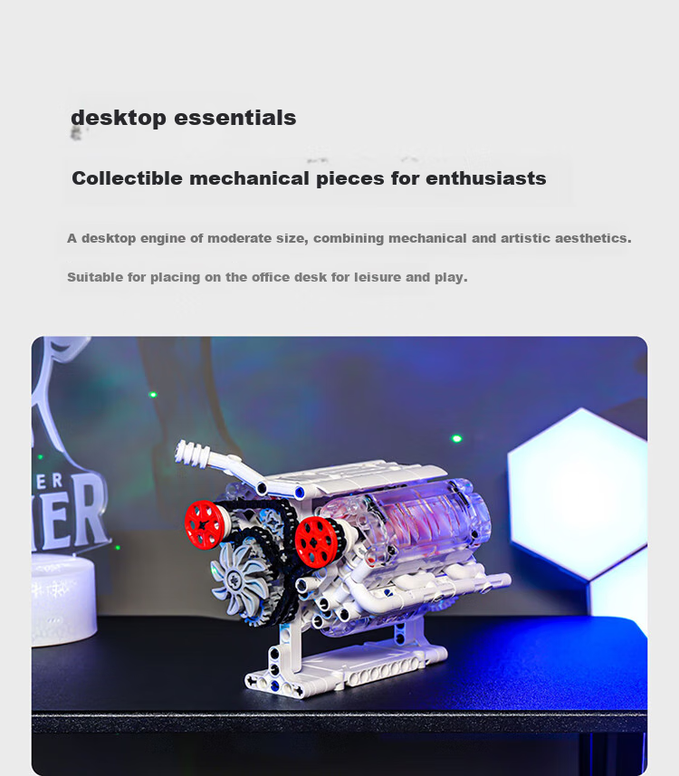 Конструктор ONEBOT V6 Engine Model, сборная модель двигателя, 14+, 400+ деталей, подарок