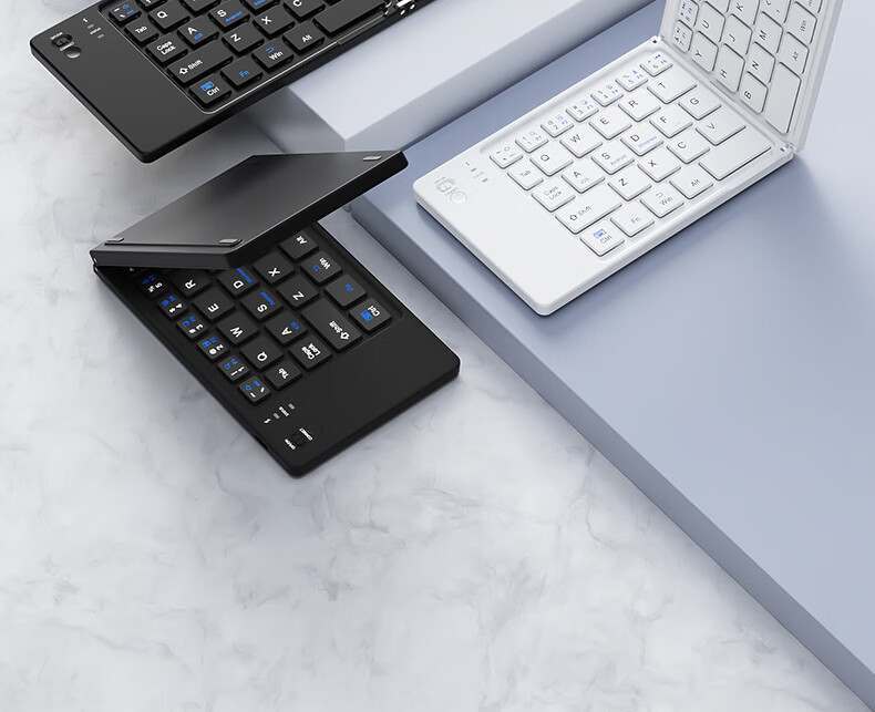 B.O.W Hangshi X23S Беспроводная складная клавиатура Bluetooth, перезаряжаемая ультратонкая портативная бесшумная клавиатура для женщин, офиса, совместимая с IPad, планшетом и смартфоном, универсальная маленькая черная клавиатура