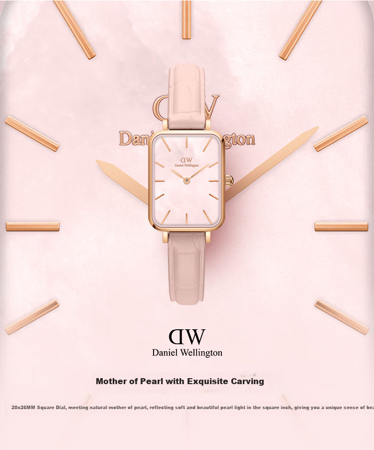 Женские часы Daniel Wellington DW508, кварцевые, с перламутровым циферблатом, розовое золото, кожаный ремешок