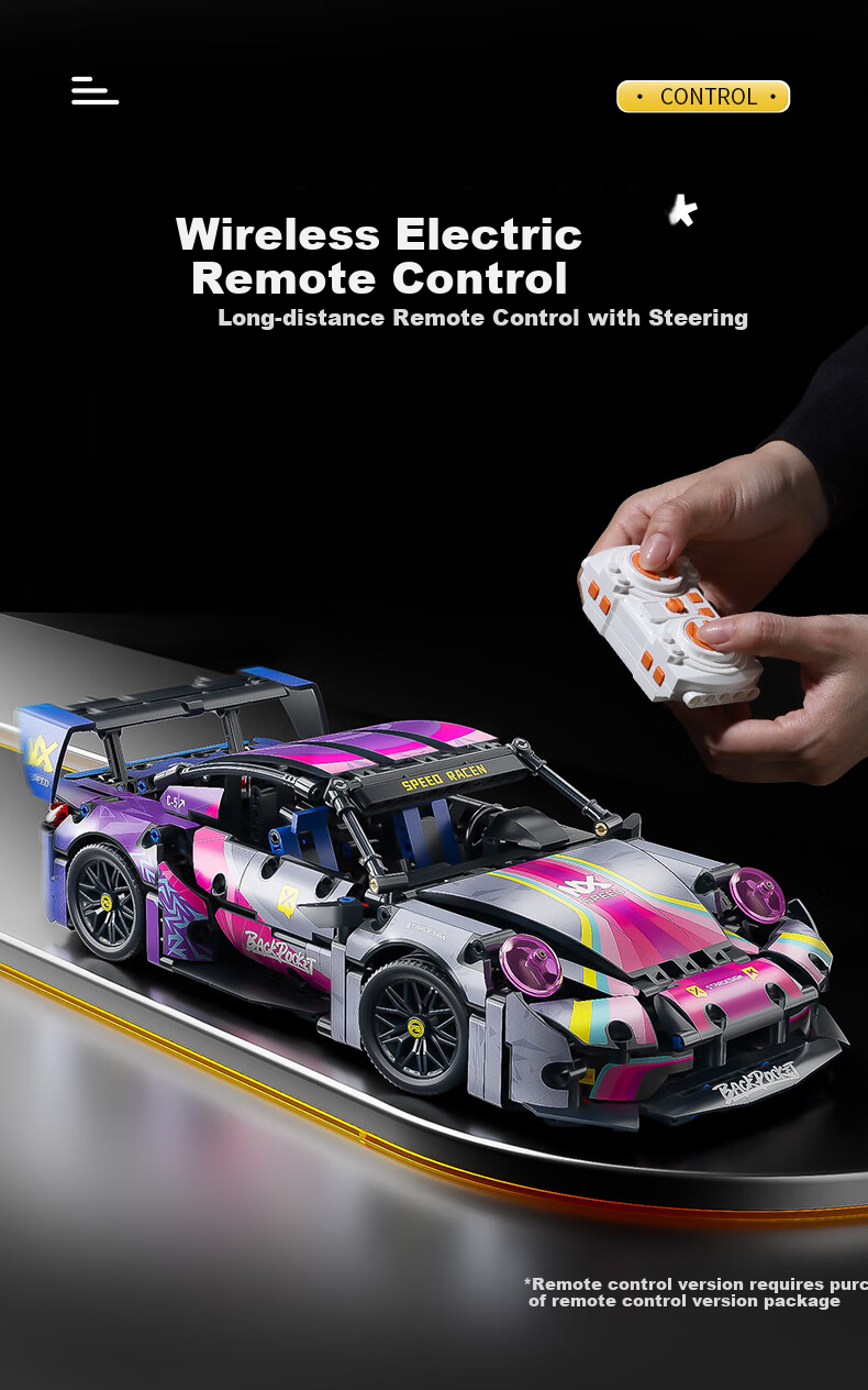Конструктор Xingyayoupin, радиоуправляемая машина Porsche, сборная модель спорткара, для мальчиков 7-10 лет, подарок на Новый год
