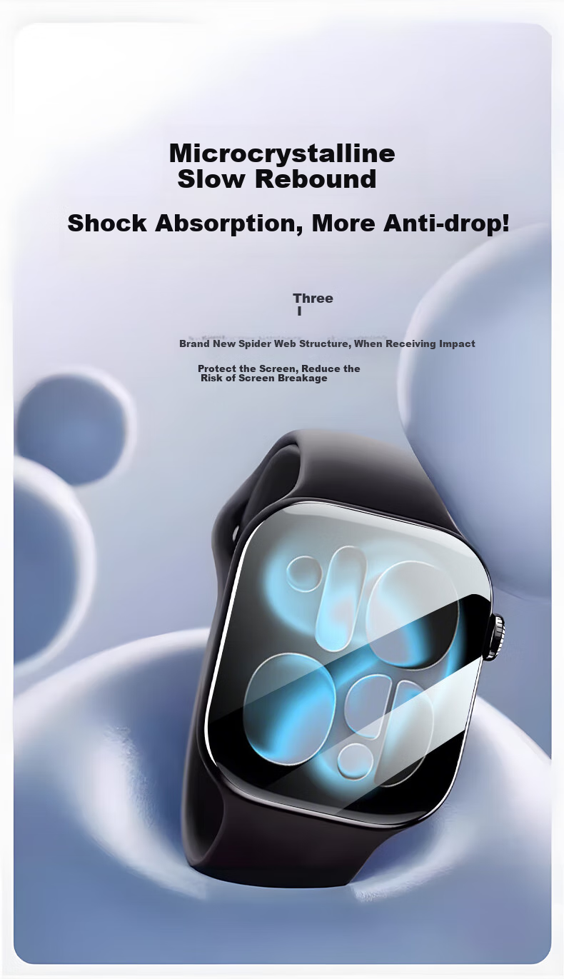 Защитная пленка для экрана Smorss для Apple Watch S11/S10, полноэкранная, ультрапрозрачная, противоударная, из закаленного стекла, 46 мм