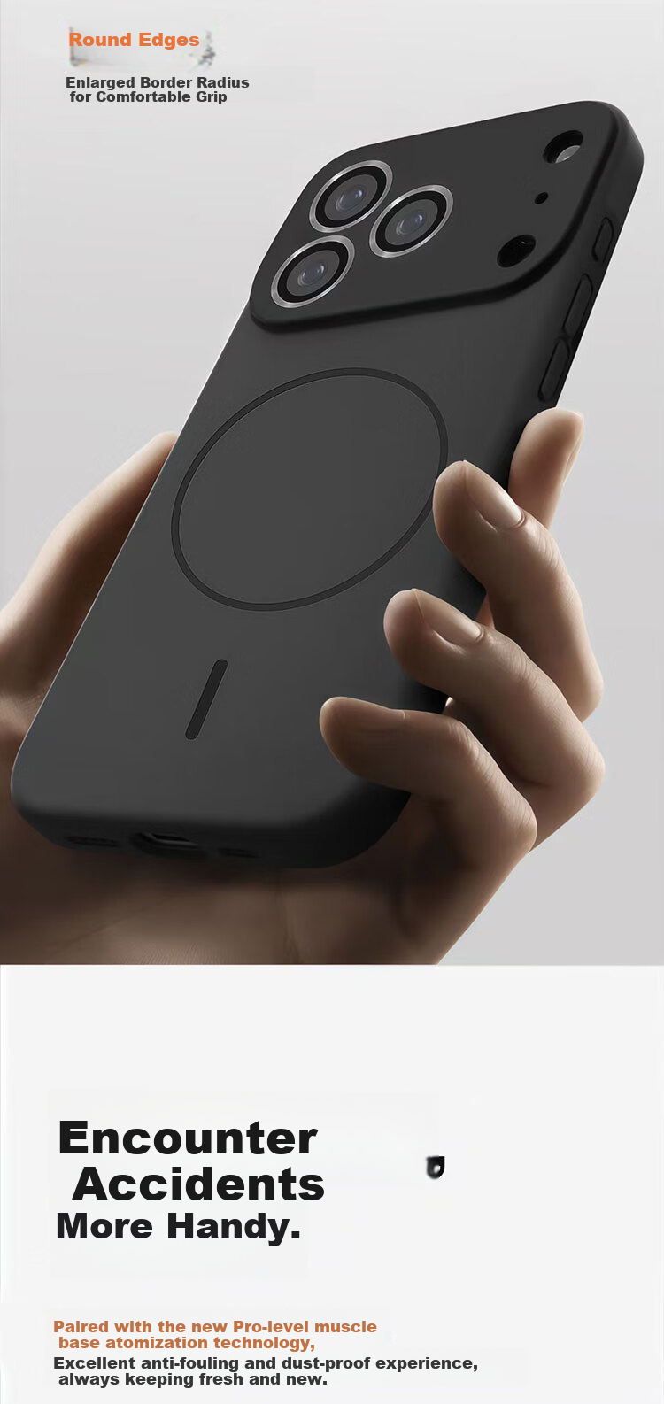 Чехол Xuanka для Apple iPhone 17 с защитой камеры, магнитный, силиконовый, черный