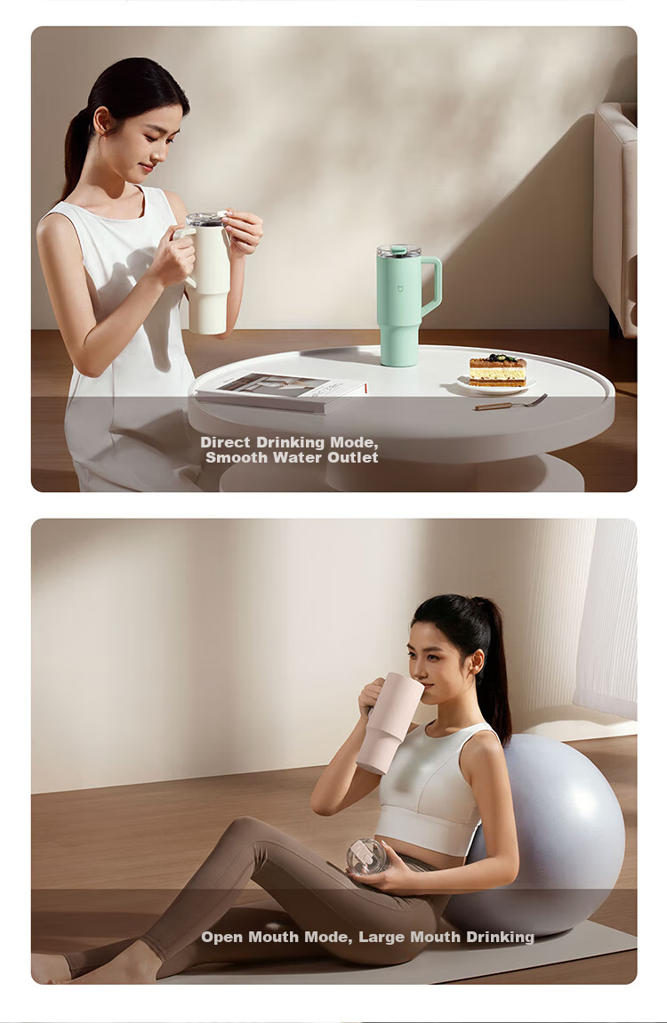 Xiaomi Straw Insulated Cup, 1L, Lime Green