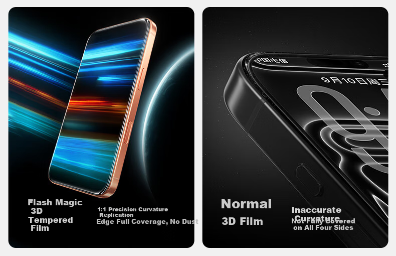 Защитное стекло SmartDevil для iPhone 17 Pro Max, 3D горячее изгибание, Corning Glass, ультратонкое 0.18 мм, противоударное, пыленепроницаемое, антибликовое