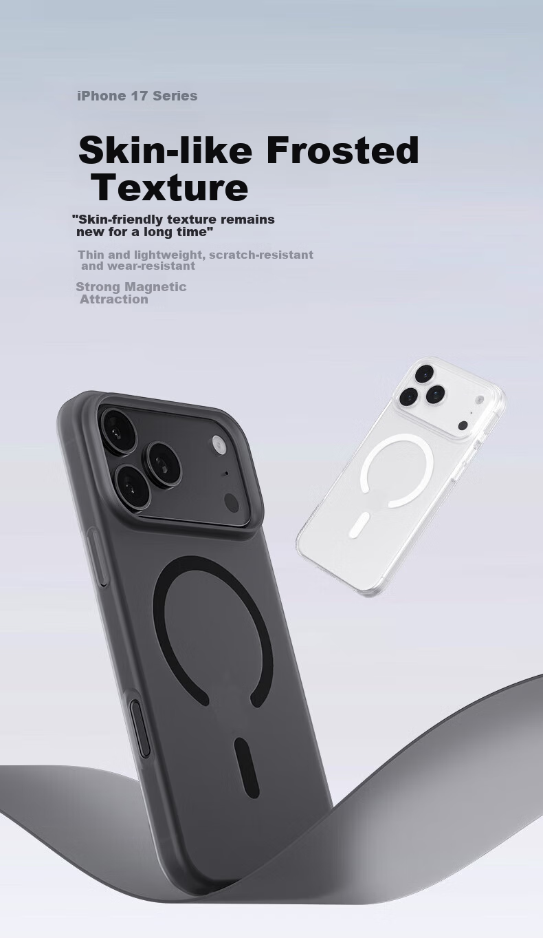 Чехол LLUNC для Apple iPhone 17 Pro Max, противоударный, с защитой камеры, с поддержкой MagSafe, полупрозрачный белый