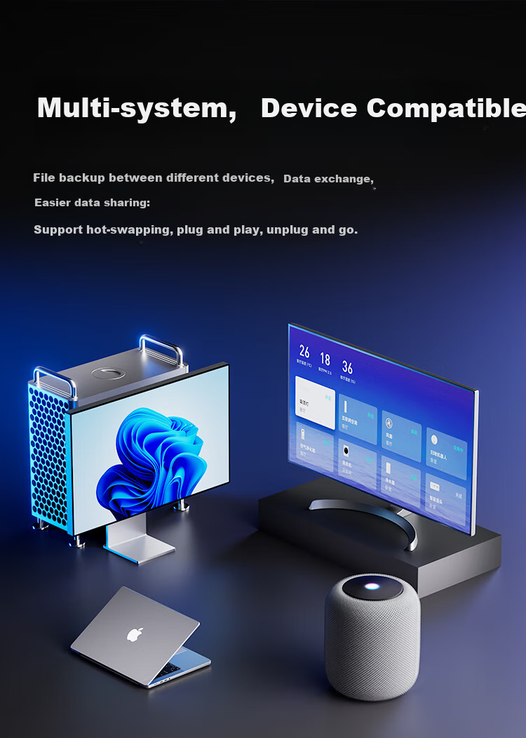 SSD-накопитель JD Original Dual Interface 256 ГБ, высокая скорость 1000 МБ/с, USB Type-C для телефонов и компьютеров, безопасный и быстрый твердотельный накопитель
