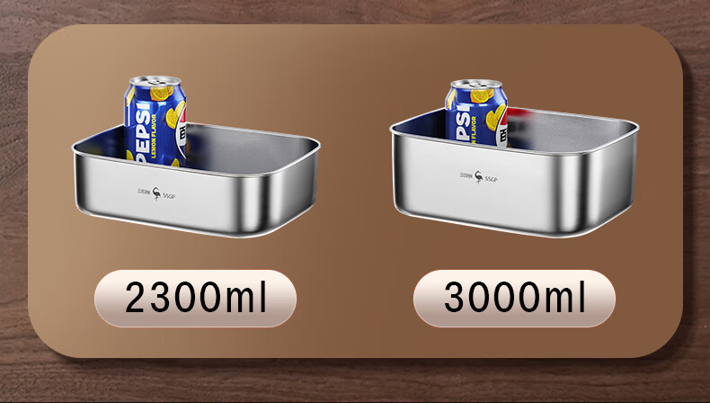 Контейнер для хранения SSGP® из нержавеющей стали 316L, поддон для заморозки пельменей пищевого качества, набор из 2 шт., объем 2300 мл
