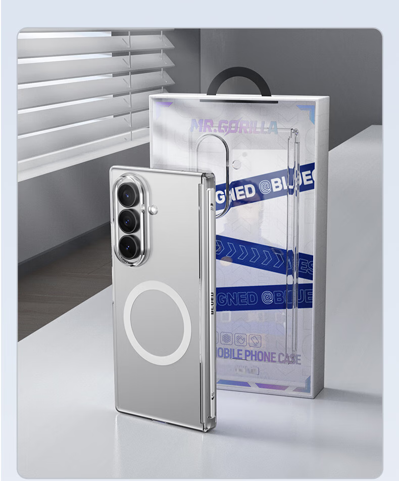 Чехол Lanxingxiansheng для Samsung Z Fold7, прозрачный, магнитный, противоударный