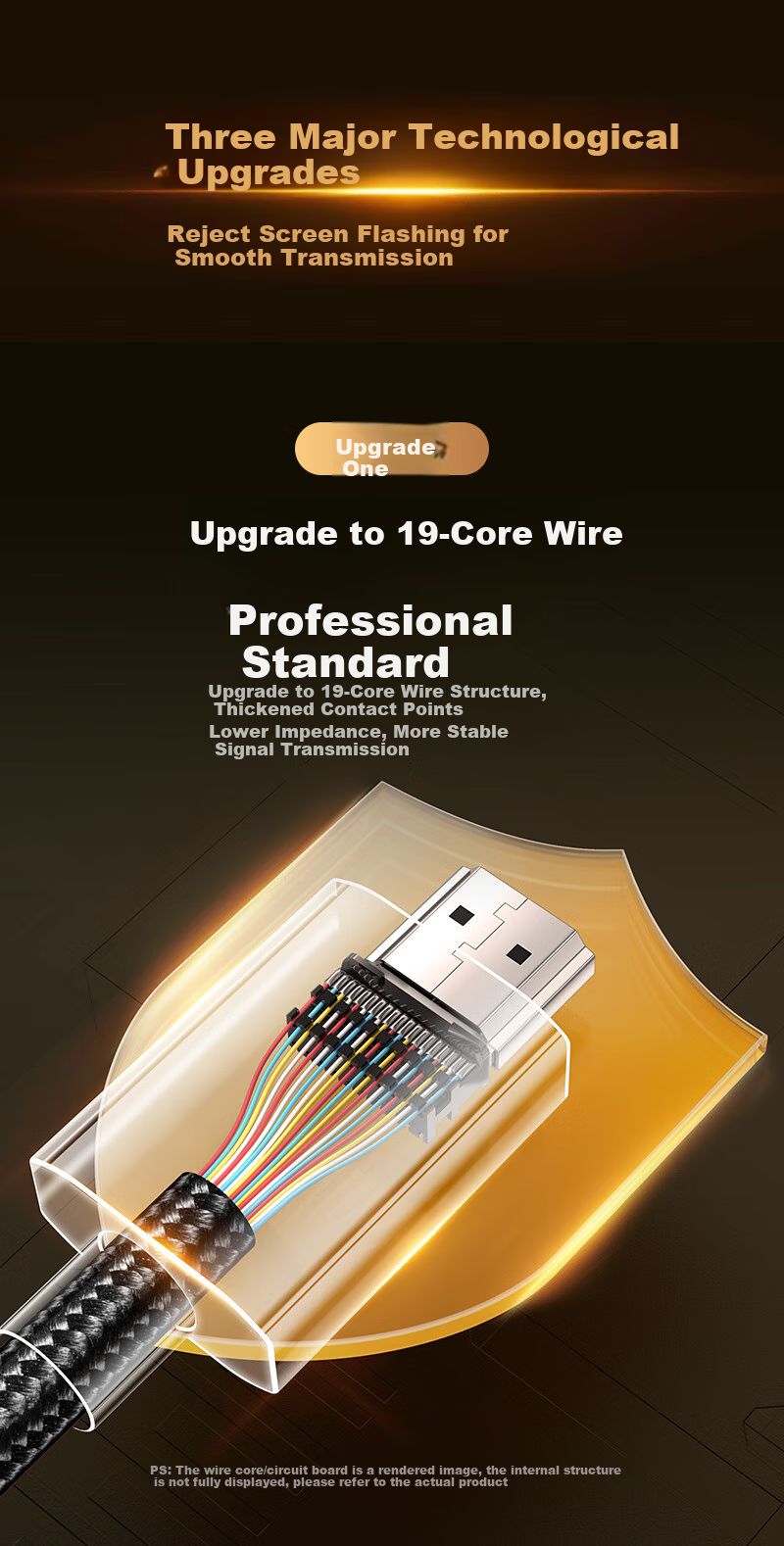 Кабель SAMZHE HDMI 2.1, 8K@60Hz, 4K@240Hz, 1 метр, черный
