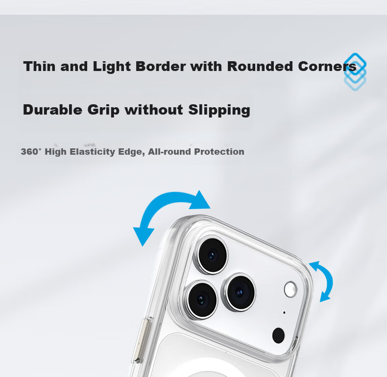 Чехол Lanxingxiansheng для Apple iPhone 17 Pro, с AI-кнопками, магнитный, противоударный, прозрачный
