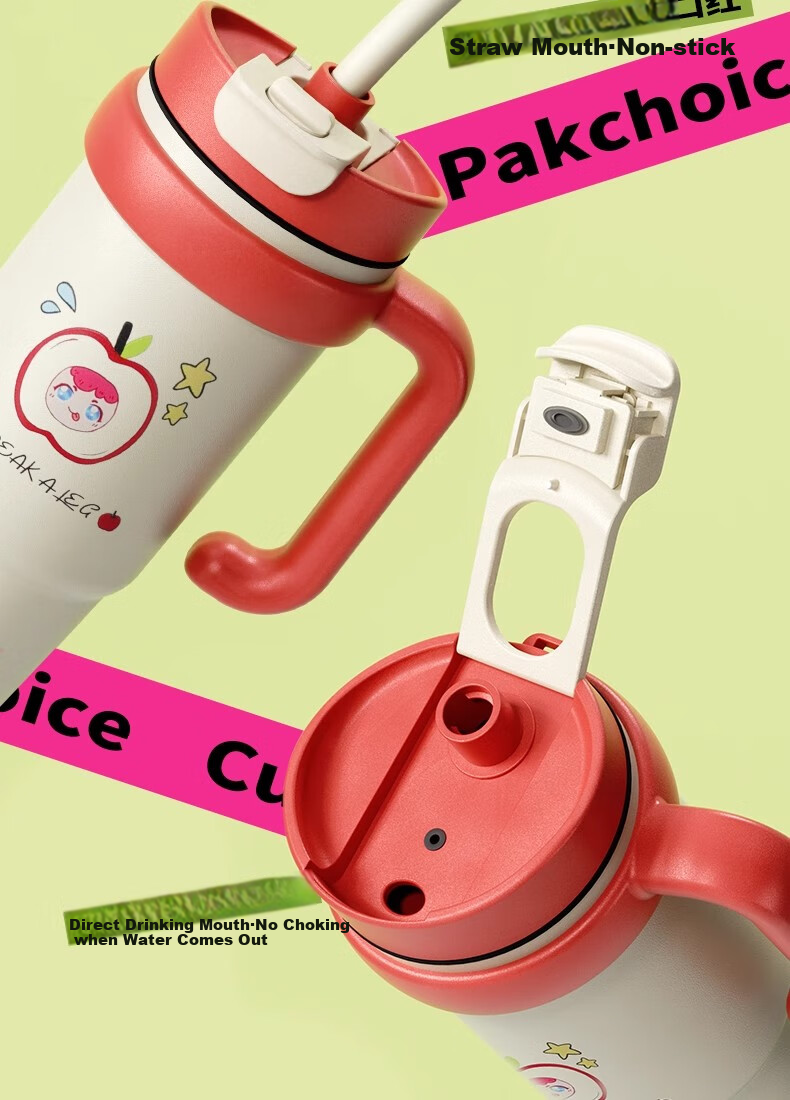 Термокружка PAKCHOICE, большая емкость, нержавеющая сталь 316, пищевой класс, стильный дизайн, модель 2026 года, гигантская кружка с соломинкой