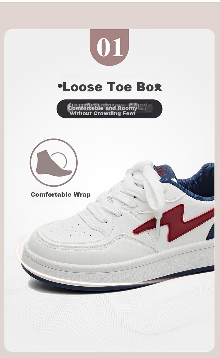 Кроссовки HUANQIU Lightning White Shoes, женские, весна-осень, модные, повседневные, низкие, белые, размер 37