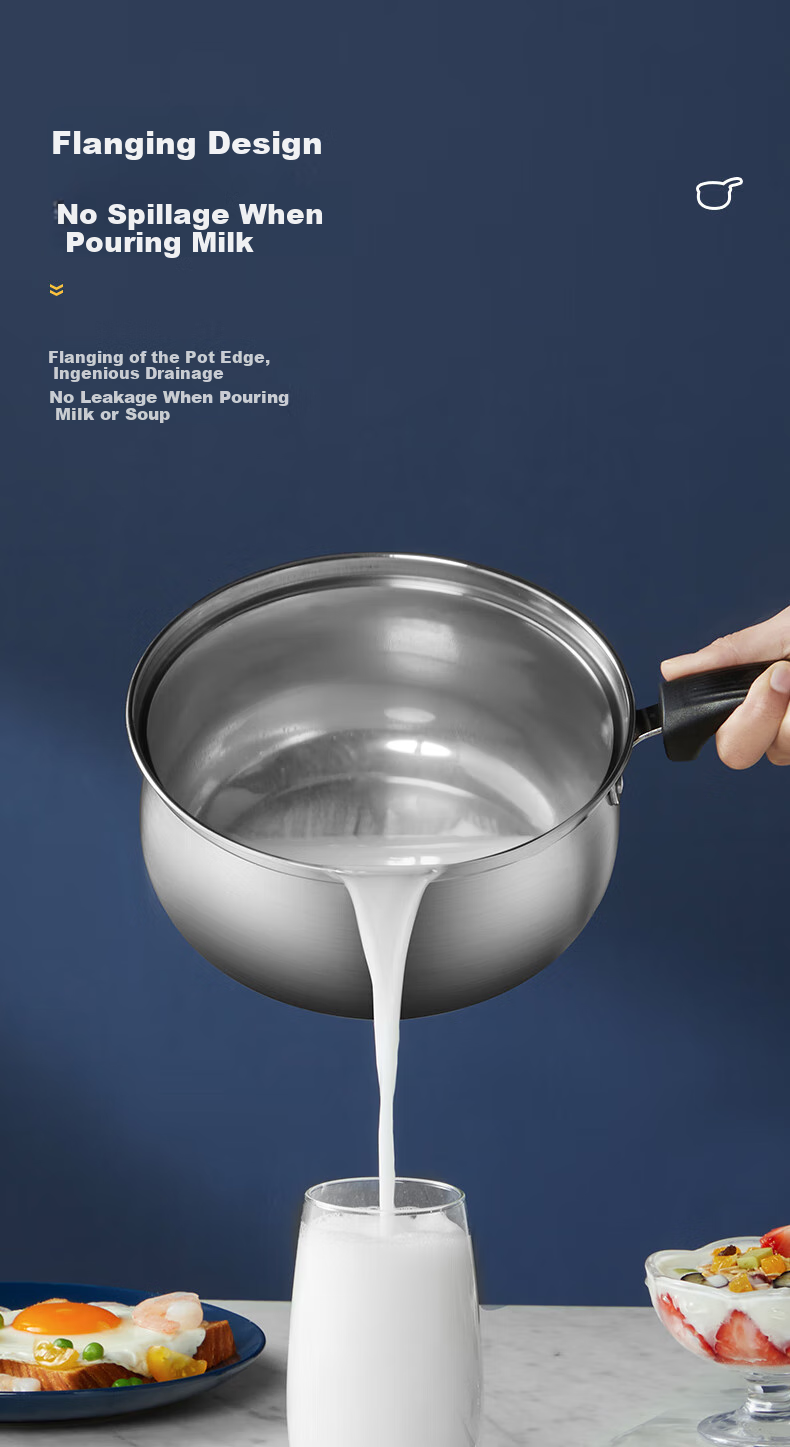 Ковш COOKER KING из нержавеющей стали 304, 18 см, для приготовления детского питания, молока, супов и лапши, с крышкой