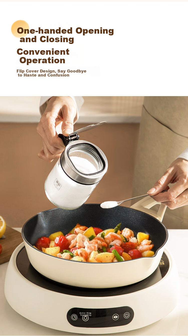 Набор из 2 стеклянных баночек для специй MAXCOOK MCPJ5516, 350 мл каждая, с крышкой, прозрачные