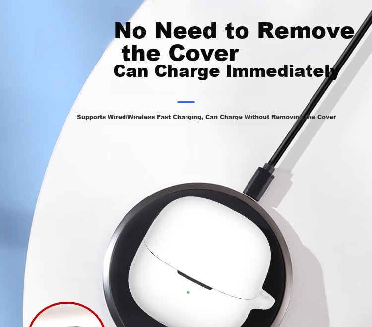 ESCASE Защитный чехол для Xiaomi Buds5 Earphones, чехол для хранения наушников Bluetooth, чехол из жидкого силикона, сверхтонкий защитный чехол с полным покрытием, белый с ремешком