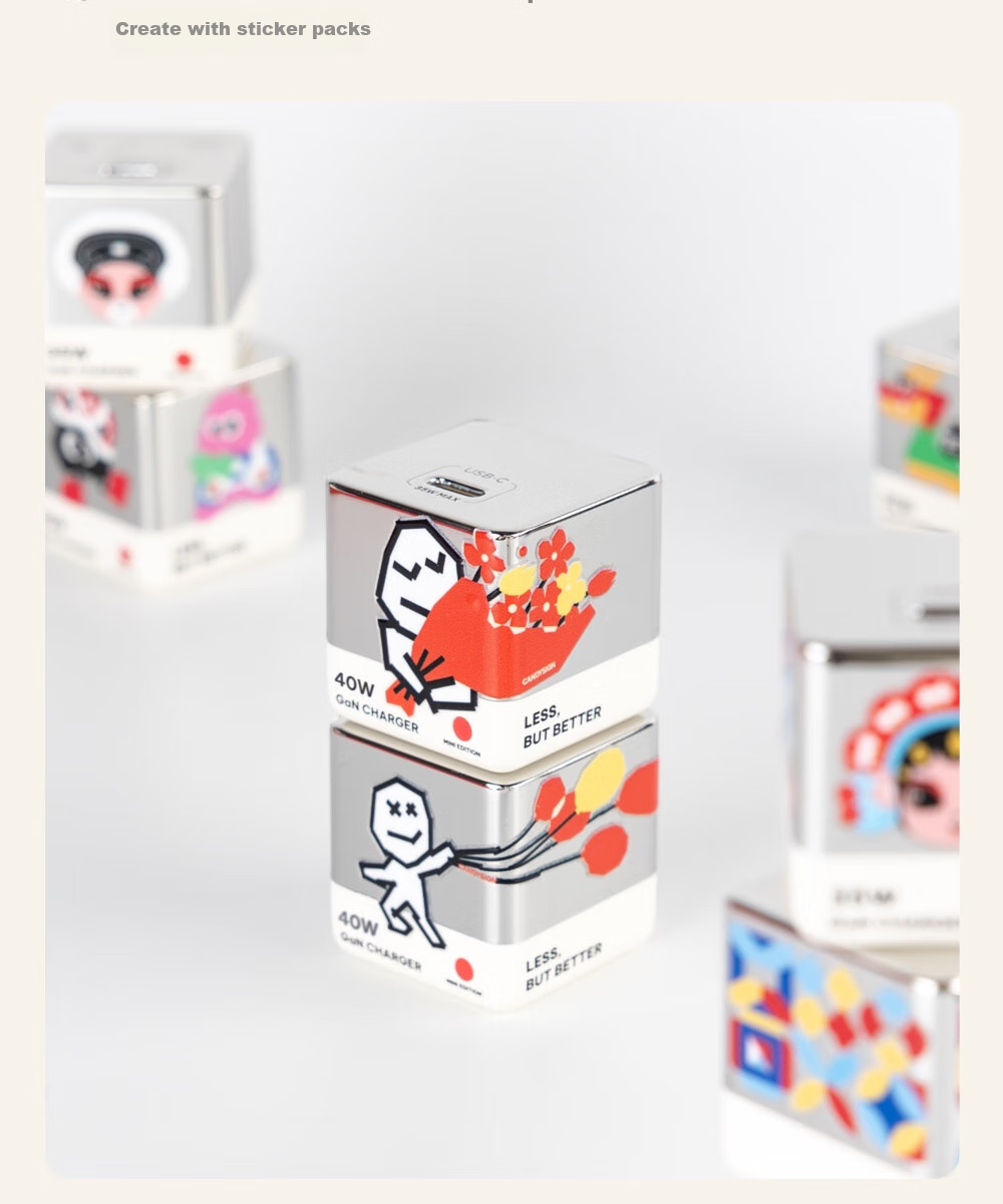 Зарядная головка CANDYSIGN Candy Factory Hard Candy A, 40W GaN, быстрая зарядка PD3.2, совместима с IPad, Apple 17/16, Android Type-C