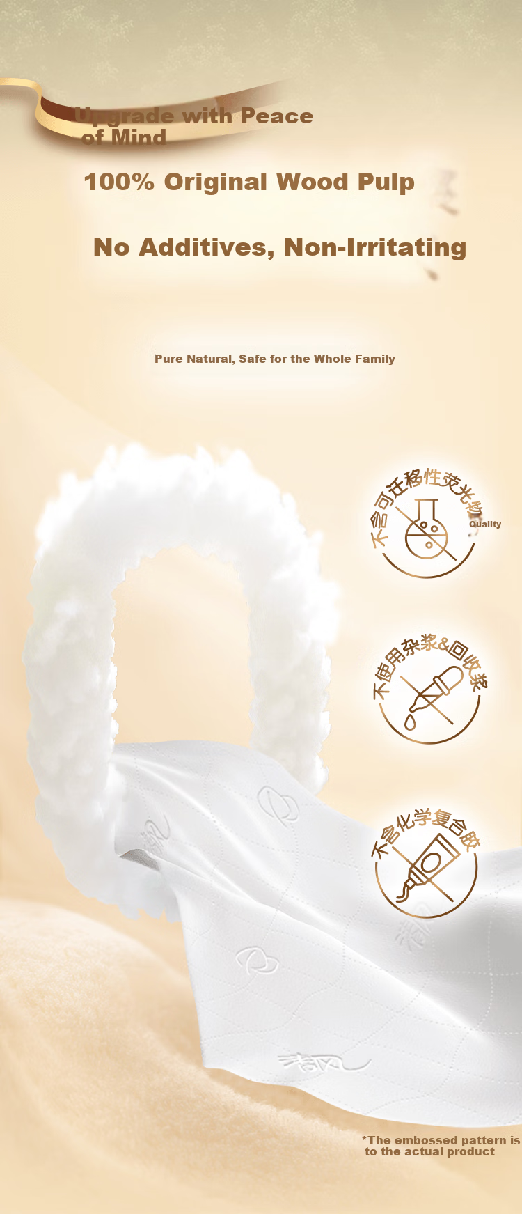 APP Facial Tissues, Gold Premium Thick And Soft, 4-Ply 90 Sheets * 6 Packs M Size, Toilet Paper, Napkins, Face Towels, Travel Pack