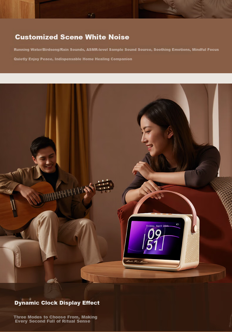 Портативная колонка Soaiy GC520Pro с беспроводным микрофоном, Bluetooth, 40 Вт, 7-дюймовый экран, караоке