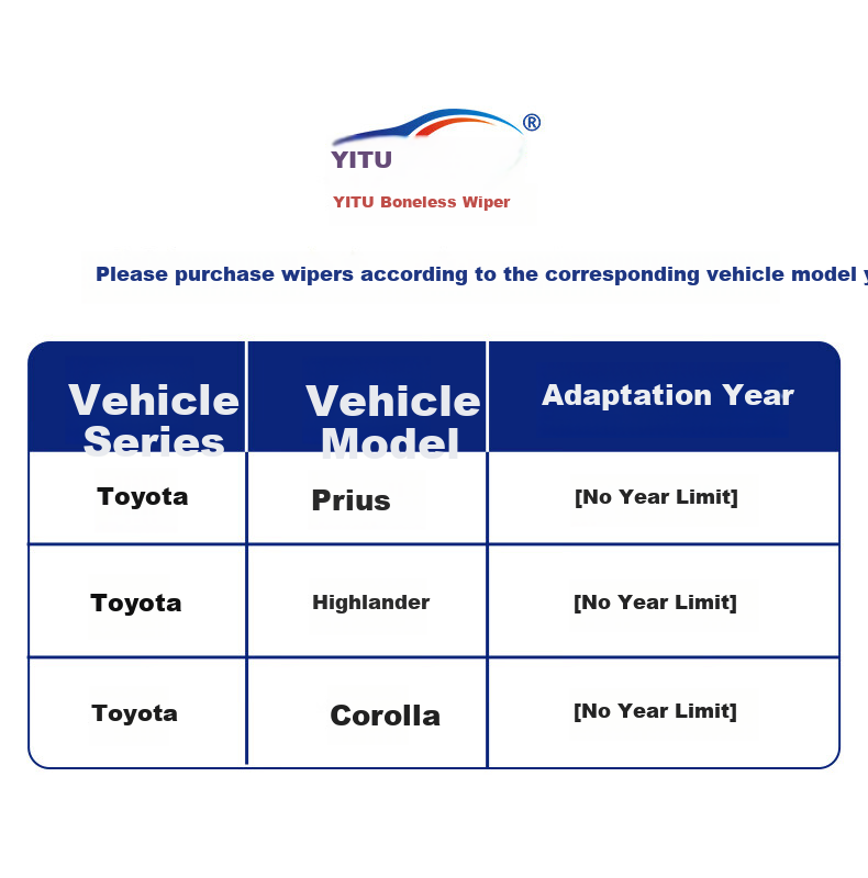 Дворники YITU для Toyota Prius/Frontlander/Lingpai, оригинальные, заводской размер, резиновая полоса