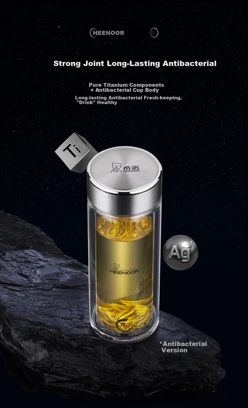 Кружка для чая HEENOOR XN-9102 360 мл, двойные стенки, с фильтром, для дома и офиса, для мужчин