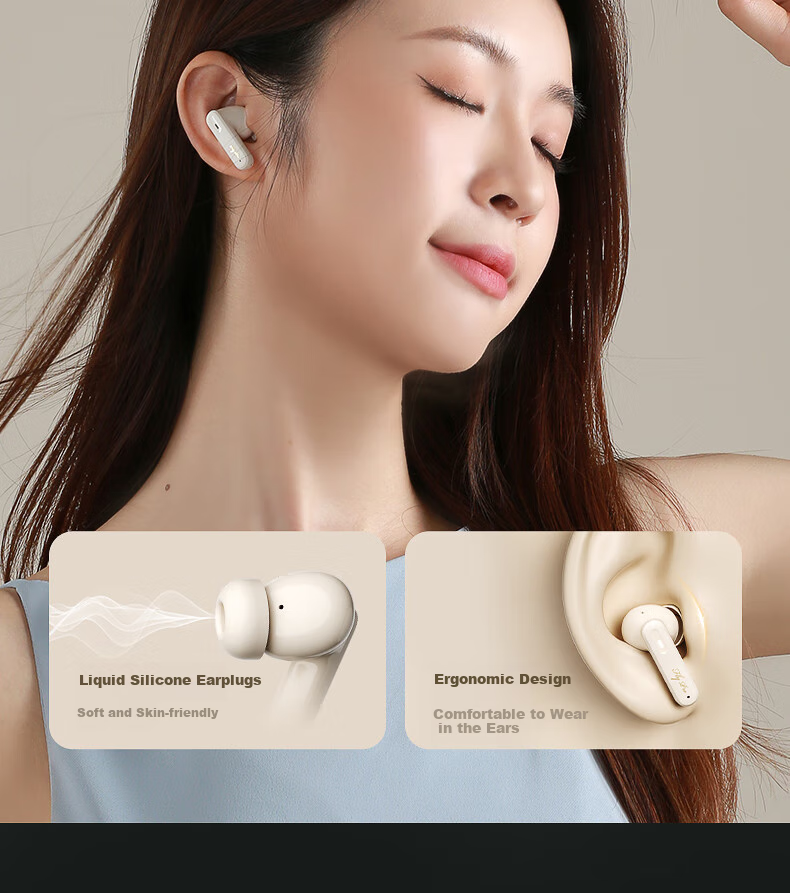 Беспроводные наушники iKF Fly Pro с активным шумоподавлением, Bluetooth 6.0, низкая задержка 38 мс, 4 микрофона для звонков, длительное время работы до 30 часов, белый