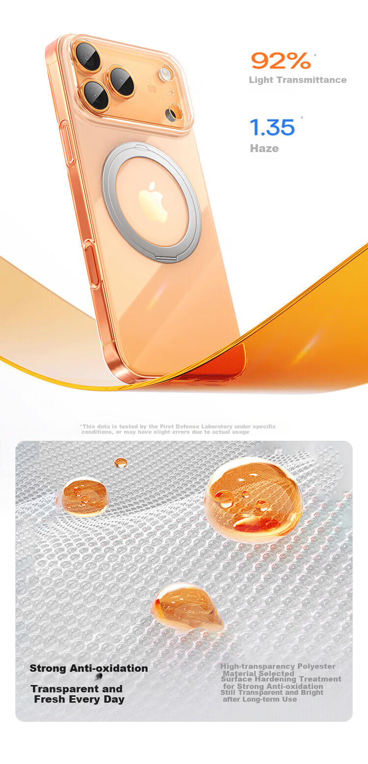 Чехол-накладка DIVI для Apple iPhone 17 Pro, вращающийся на 360°, совместимый с MagSafe, противоударный, ультратонкий, с защитой объектива камеры, прозрачный