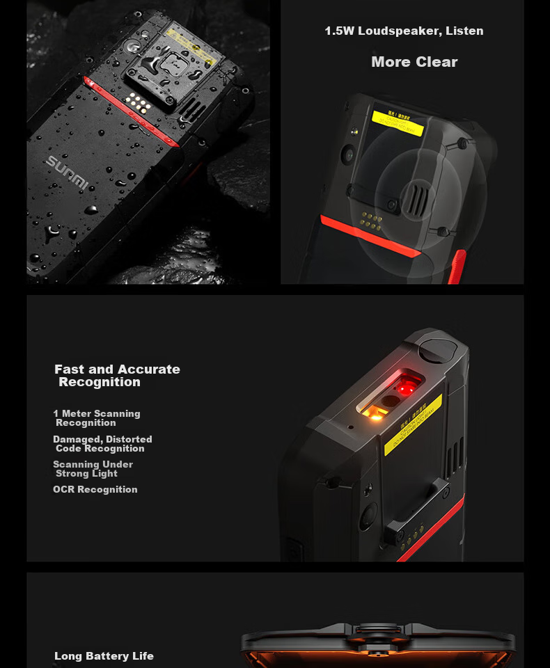 Sunmi Qbao Intelligent One-Dimensional/Two-Dimensional Handheld Data Terminal PDA Data Collector Inventory Machine Scanning Barcode Industrial Phone for Warehouse Logistics Express Hospital
