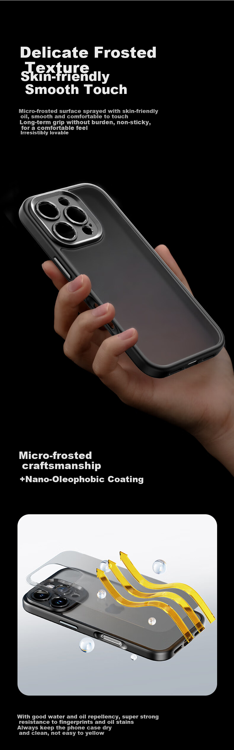 Чехол для iPhone 16 Pro ROCK, защита камеры, черный