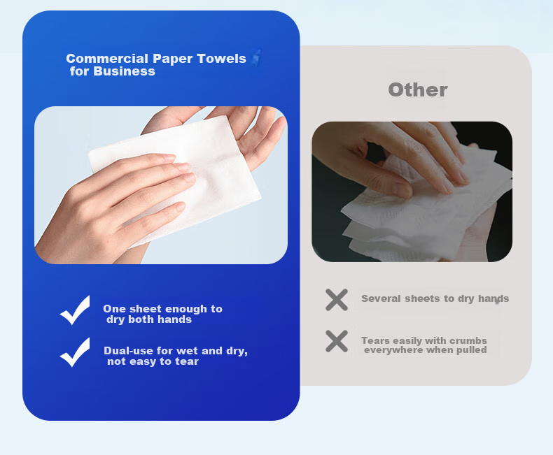Бумажные полотенца Zhiyue, 2 слоя, 200 листов*6 упаковок, подвесные (с 2 крючками), коммерческие бумажные полотенца, целая коробка