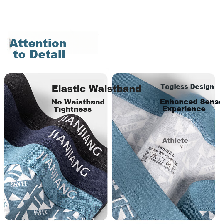 Мужское нижнее белье Jianjiang, трусы-брифы из длинноволокнистого хлопка 50S, антибактериальные, молодежные, трендовые, 3 шт.