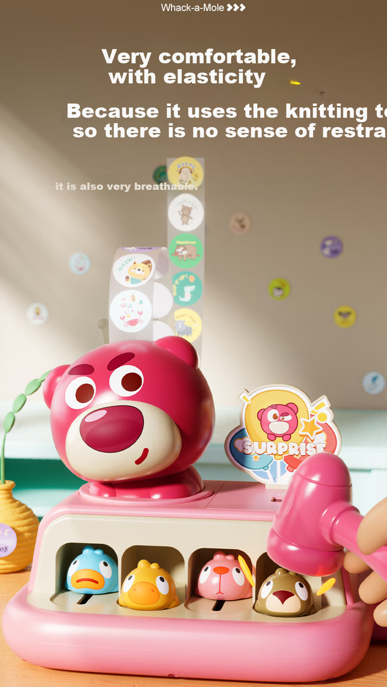 Интерактивная игрушка "Ударь крота" Huashimeng для детей, игра с системой подсчета очков и наклейками, подарок на День защиты детей