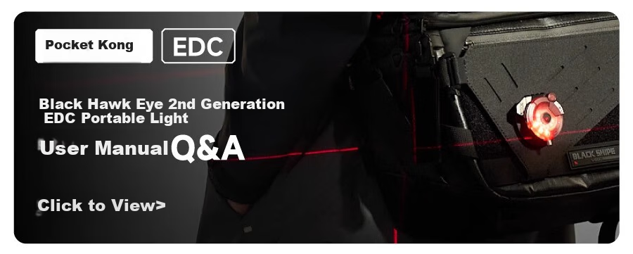 Мультифункциональный EDC фонарик VSGO Black Eagle 2nd Gen, портативный, с креплением на шляпу, универсальный инструмент, подходит для наружного использования, кемпинга, фотографии.