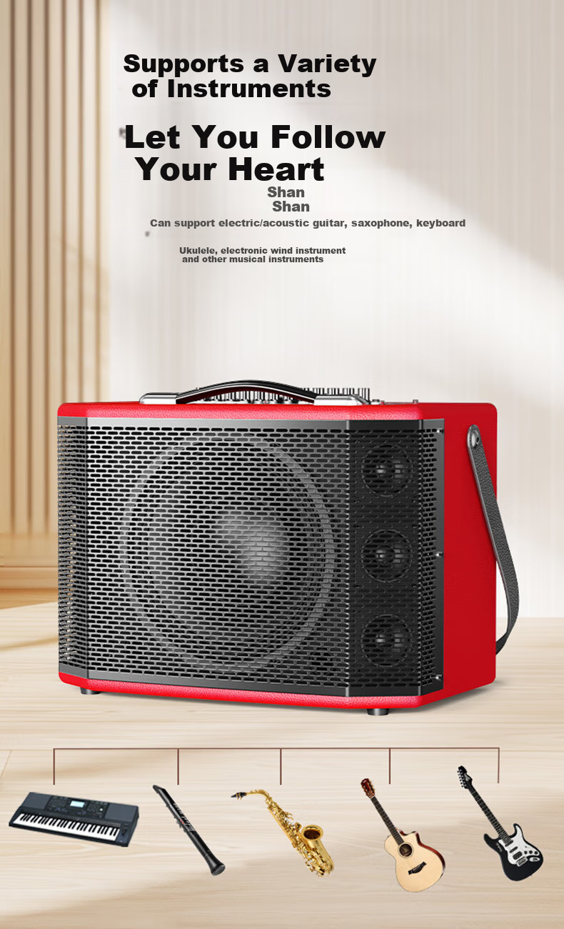 Портативный Bluetooth-динамик Saida GA126 для гитары, саксофона, электронного клавишного инструмента, живых выступлений, пения, стриминга, портативный перезаряжаемый музыкальный инструмент