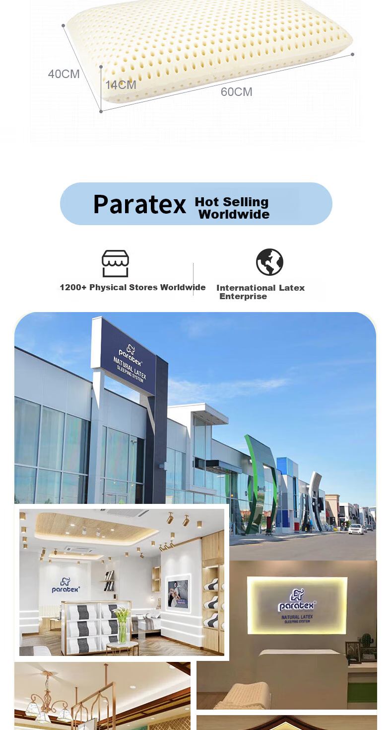 Натуральная латексная подушка Paratex с содержанием латекса 96%, импортная тайская подушка для сна для взрослых, 12 см
