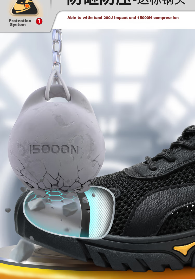 Рабочие ботинки Dinggu для мужчин, антистатические, противоударные, с защитой от проколов, стальной носок, всесезонные рабочие ботинки 1113heiDW43