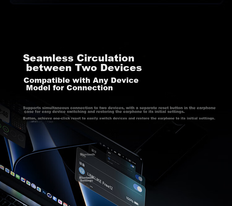 Беспроводные наушники Linklike Free12, Bluetooth 5.4, спортивные, накладные, с микрофоном, IPX5, белый