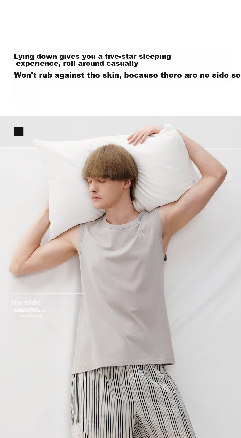 Мужская майка Bananain Cotton 301H, 100% хлопок, узкие плечи, бесшовная, для дома, весна-лето