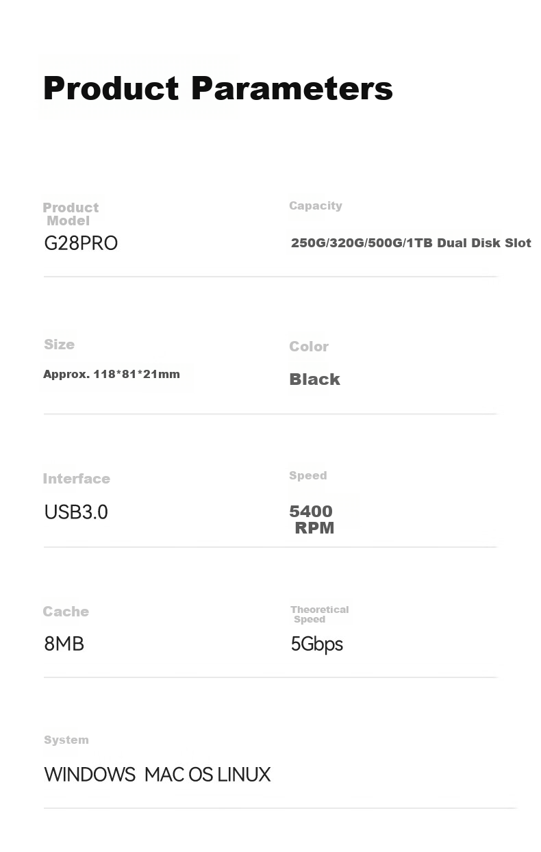Внешний жесткий диск EAGET G28PRO, 1 ТБ, портативный накопитель данных, USB 3.0