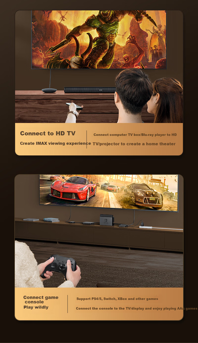 Кабель SAMZHE HDMI 2.1, 8K@60Hz, 4K@240Hz, 1 метр, черный