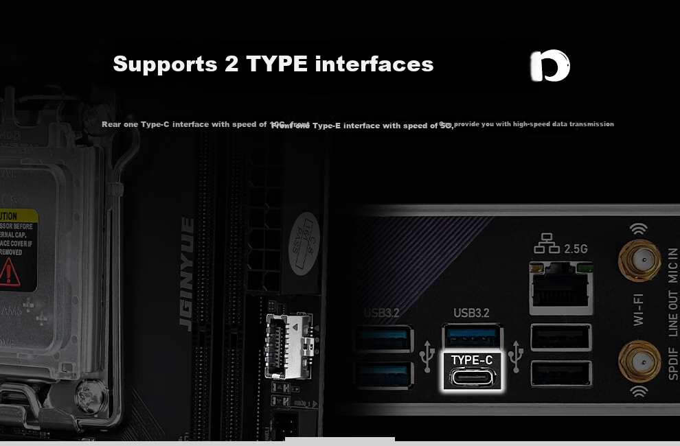 Материнская плата Jingyue B650I Night Devil DDR5, игровая, поддержка процессоров 9600X/9700X/7800X3D (сокет AMD B650/AM5)