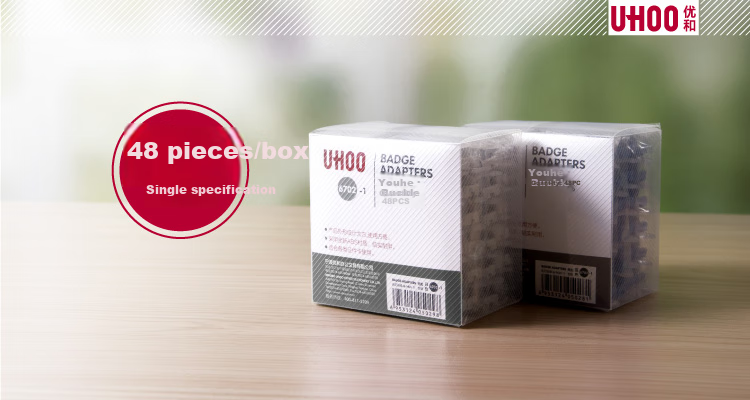 Держатель для бейджа UHOO 6702, синий, 48 шт. в упаковке. Надежное крепление для удостоверений, пропусков, выставочных бейджей.
