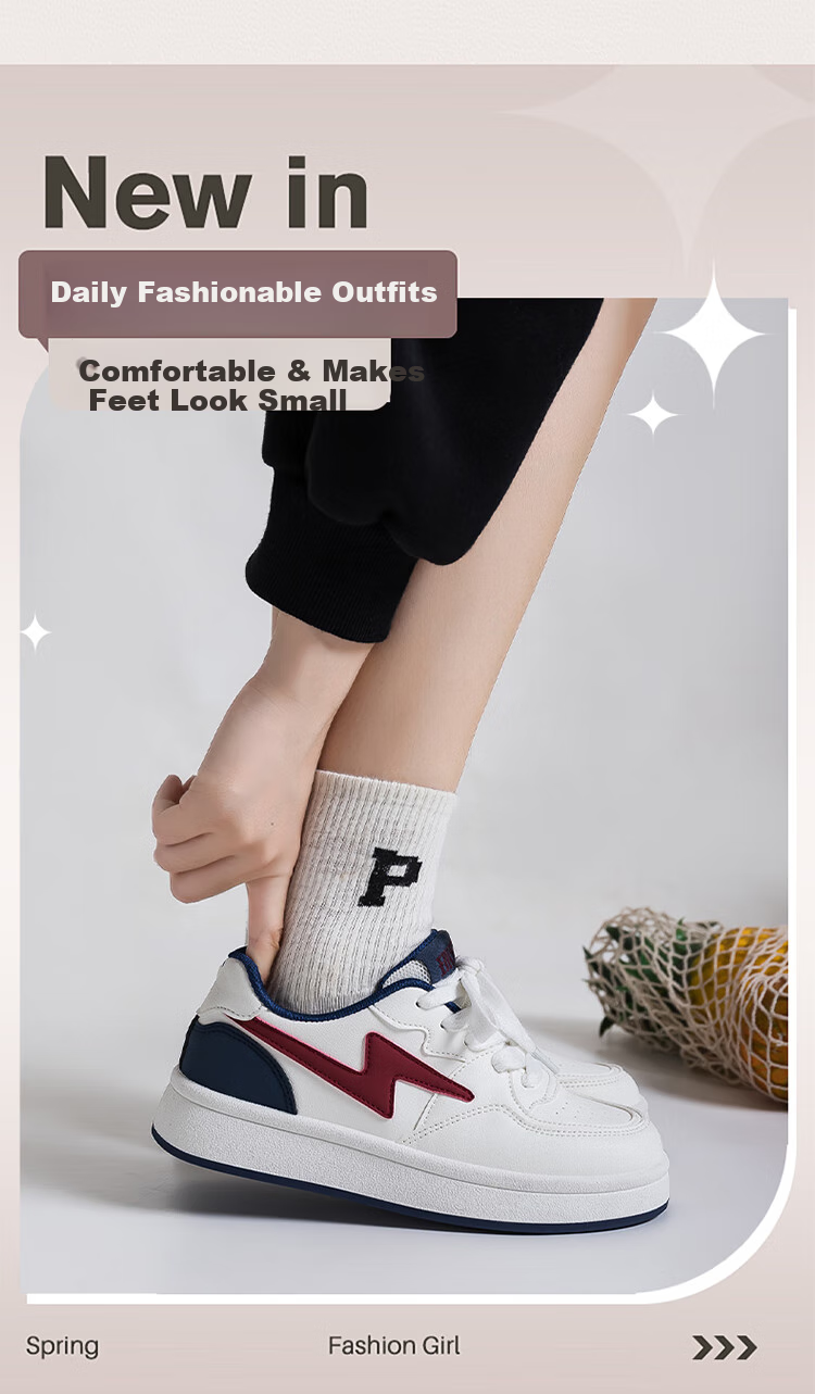Кроссовки HUANQIU Lightning White Shoes, женские, весна-осень, модные, повседневные, низкие, белые, размер 37