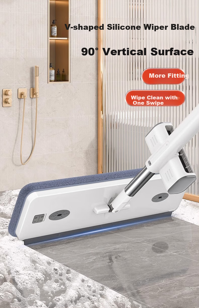 Швабра Sobam Flat Mop, 42 см, с 4 насадками, для дома, без ручной стирки, 2025