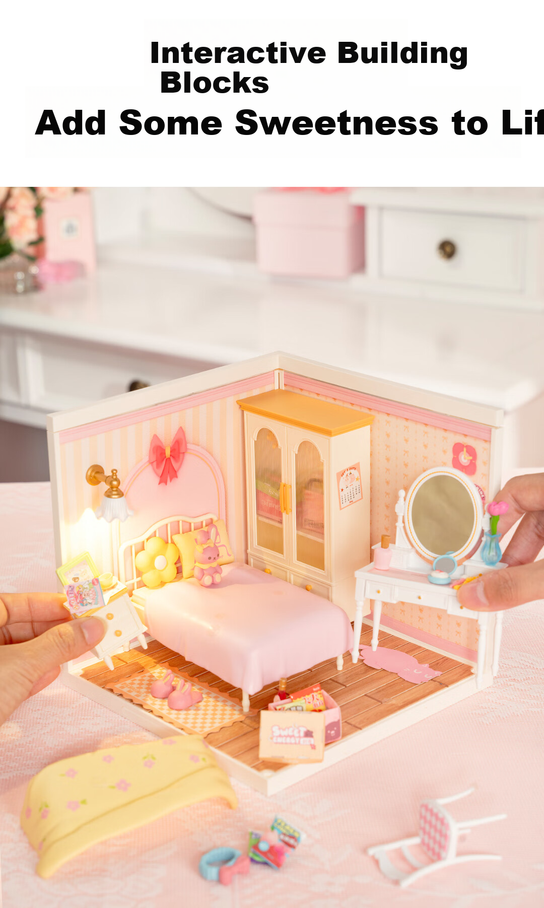 Конструктор Rolife Super World Sweet Dream Bedroom DIY, набор для сборки домика-кукольного, подарок на День Святого Валентина, Новый год для девочек