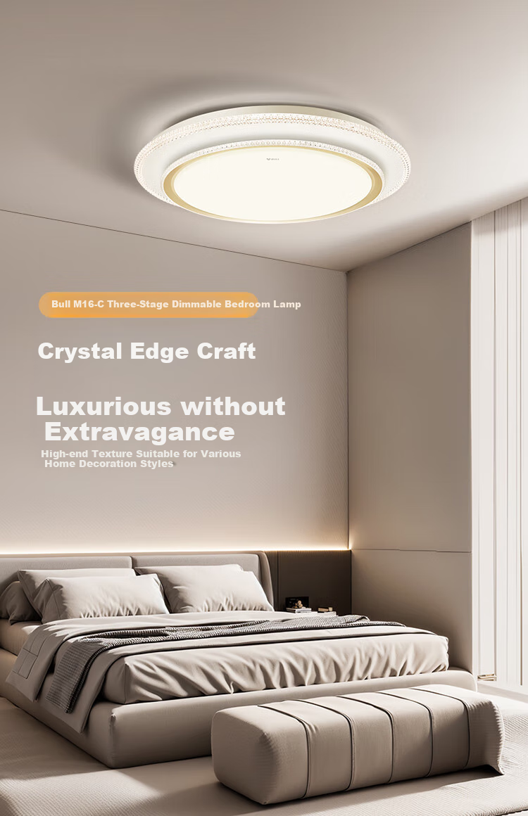 Потолочный светильник BULL LED MX-E048B, 48 Вт, с регулируемой яркостью, с кристальным краем, для спальни, с установкой