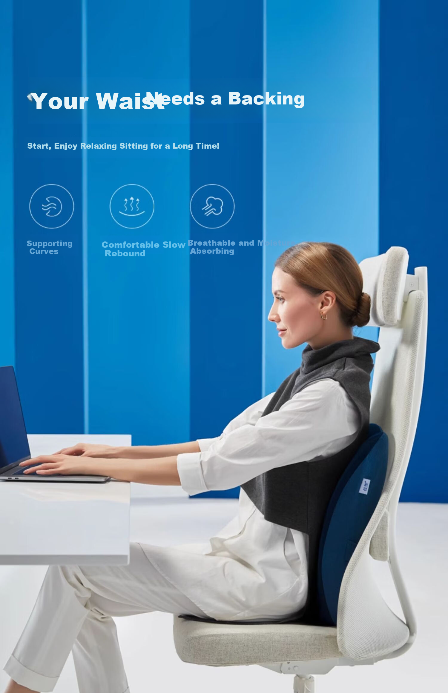 Подушка для спины JAGO Lumbar Support Cushion, подушка для офисного кресла, комфортная подушка для сиденья с поясничной поддержкой для защиты позвоночника