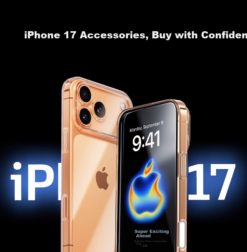 Чехол для iPhone 17 Pro Max TORRAS, защита всей камеры, ультратонкий, противоударный, прозрачный
