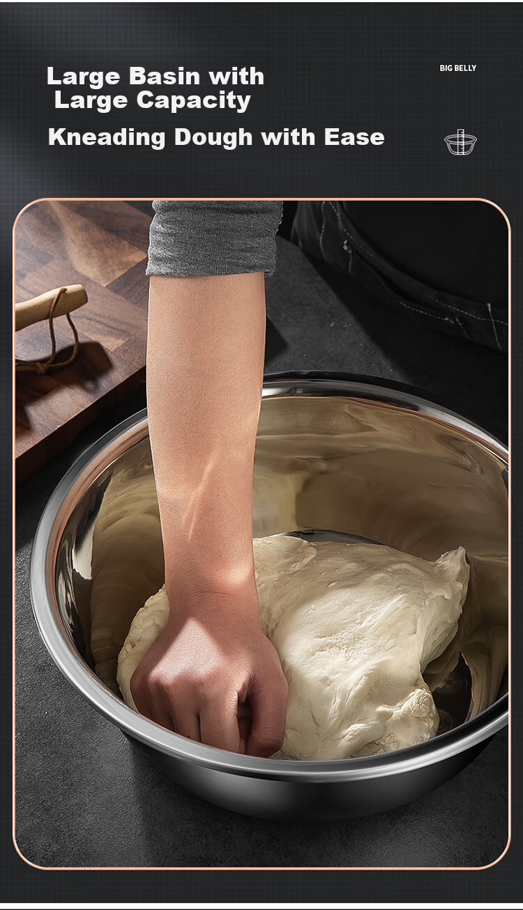 MAXCOOK Миска для смешивания из нержавеющей стали, большая и толстая, 30 см, MCWA-017