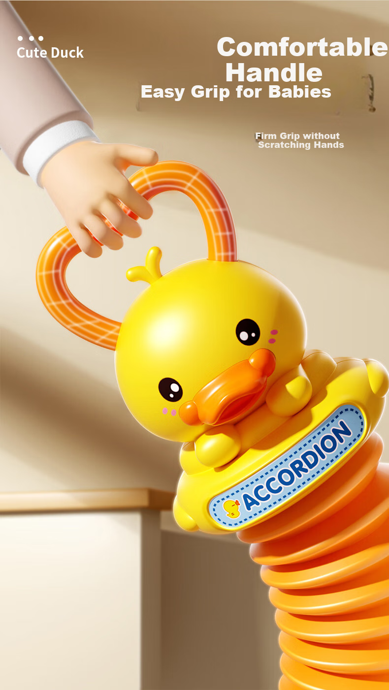 Детская игрушка-аккордеон XST "Желтая Утка", реалистичная мини-гармошка, развивающая, для малышей